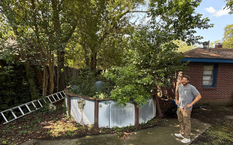 Lowcountry Litter Lifters employee by yard debris