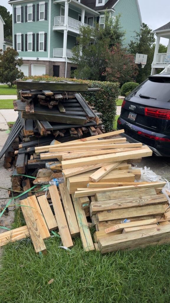 pile of construction and renovation debris in charleston, SC